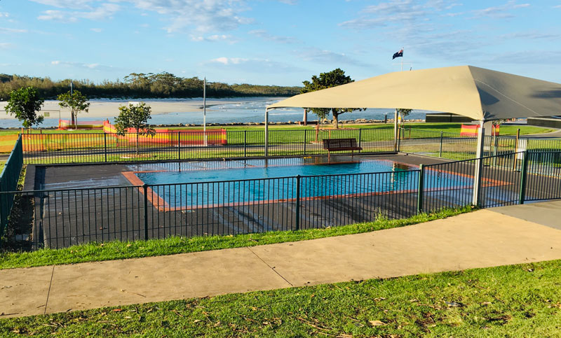Huskisson children’s pool, complete with shade cover